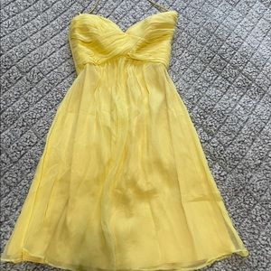 Yellow Silk Chiffon Dress, Amsale, size 0